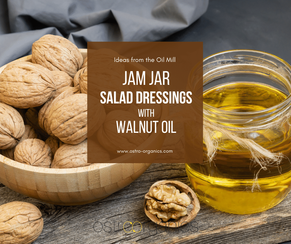 Jam Jar Salad Dressings with walnut oil