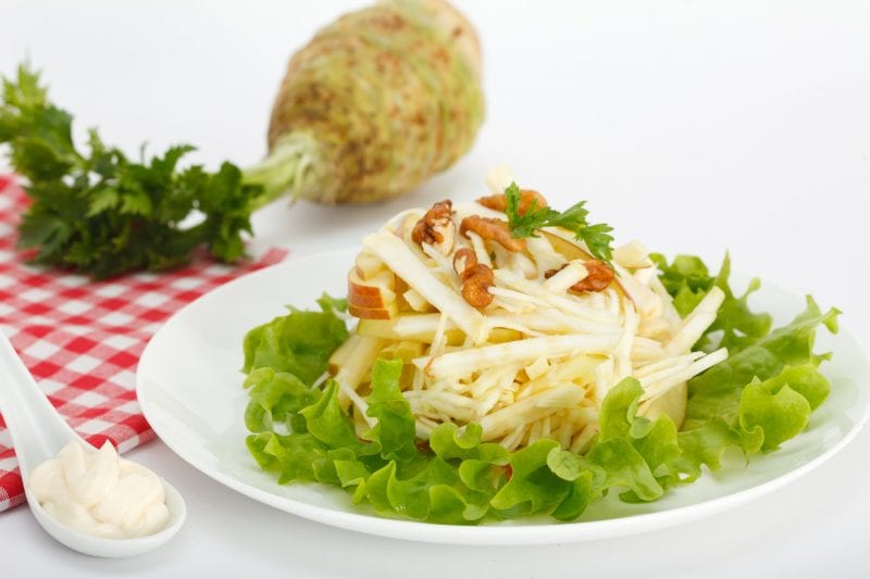 Waldorf salad with walnut mayonnaise